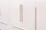 Großer Kleiderschrank | 6 Drehtüren | 4 Schubladen | 8 Fächer | mit 4 Kleiderstangen | 277 cm breit | Farbe: Weiß Abbildung