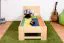 Kinderbett 80 x 200 cm | Massivholz: Buche | Natur Lackiert Abbildung