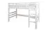 Hochbett für Kinder 90 x 200 cm | Massivholz: Buche | Weiß Lackiert | umbaubar in Einzelbett | Premium-Qualität | inkl. Rollrost Abbildung