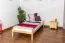 Bettrahmen für Kinder / Kinderbett 90 x 200 cm | Massivholz: Kiefer | Natur Lackiert Abbildung