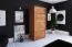 Kleiderschrank | 2 Drehtüren | 7 Fächer | 2 Schubladen | mit Kleiderstange | 100 cm breit | Massivholz | Farbe: Natur Abbildung