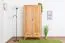 Kleiderschrank | 2 Drehtüren | 6 Fächer | 2 Schubladen | mit Kleiderstange | 90 cm breit | Massivholz | Farbe: Natur Abbildung