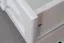 Schmaler Kleiderschrank | 2 Drehtüren | 2 Schubladen | 4 Fächer | mit Kleiderstange | 80 cm breit | Massivholz | Farbe: Weiß Abbildung