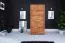 Kleiderschrank | 2 Drehtüren | 7 Fächer | 2 Schubladen | mit Kleiderstange | 100 cm breit | Massivholz | Farbe: Natur Abbildung