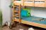 Stockbett für Jugendliche 90 x 190 cm | Massivholz: Buche | Natur Lackiert | umbaubar in 2 Einzelbetten | inkl. Rollroste Abbildung