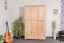 Kleiderschrank | 3 Drehtüren | 2 Schubladen | 4 Fächer | mit Kleiderstange | 120 cm breit | Massivholz | Farbe: Natur Abbildung