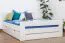 Buche Bett mit Schublade 140 x 200 cm Weiß Abbildung