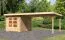 Gartenhaus SET mit Pultdach inkl. Anbaudach, Farbe: Naturbelassen, Grundfläche: 6,16 m²