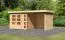 Gartenhaus SET naturbelassen mit Schleppdach 2,4 m Breite, Seiten- und Rückwand, Grundfläche: 5,07m²