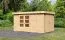 Gartenhaus SET naturbelassen mit Anbauschrank, Grundfläche: 9,03m²