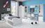 Jugendzimmer - Schrank Floreffe 06, Farbe: Weiß / Eiche weiß / Grau - Abmessungen: 190 x 45 x 40 cm (H x B x T)