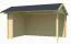 Überdachung G282 Natur - 34 mm Blockbohlen, Grundfläche: 12,26 m², Satteldach