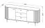 Sideboard Annelin 12 mit 3 Schubladen, in Schwarz, komfortable Griffe aus Metall in Schwarzgold, 81 x 190 x 40 cm,  4 Fächer, mit Soft Close ausgestattet
