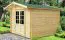 Holz-Gartenhaus 1,98 x 2,48 Meter (inkl. Dach) | Naturbelassen | Satteldach | 34 mm Blockbohlen-Haus Abbildung