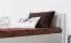 Kinderbett 80 x 200 cm | Massivholz: Buche | Weiß Lackiert Abbildung