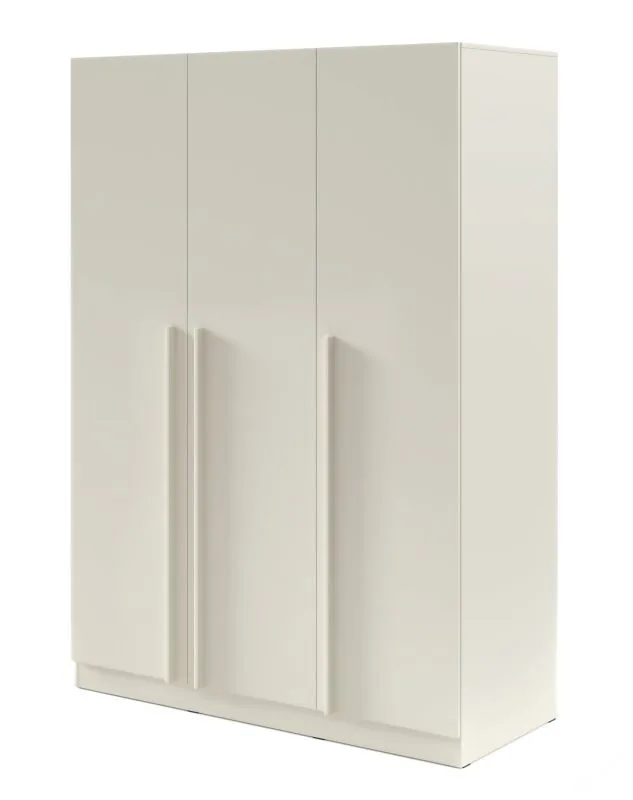 Drehtürenschrank | 3-türiger Kleiderschrank | Farbe: Kaschmir | 1 Kleiderstange | 150 x 61 x 210 cm | 6 Einlegeböden | ABS-Kanten | Edegem 02