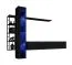 Elegante Wohnwand Valand 26, Farbe: Schwarz - Abmessungen: 180 x 240 x 40 cm (H x B x T), mit Push-to-open Funktion