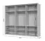 Drehtürenschrank mit zwei Spiegeltüren Neiafu 75, Farbe: Kaschmir, Maße: 224 x 272 x 56 cm, Soft-Close-Funktion, drei Kleiderstangen, mit LED-Rahmen