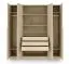 Kleiderschrank | Farbe: Eiche Cremona | inkl. 3 Schubladen | 4-türig | 200 x 61 x 210 cm | Edegem 01 | 3 Kleiderstangen | 7 Fächer | ABS-Kanten