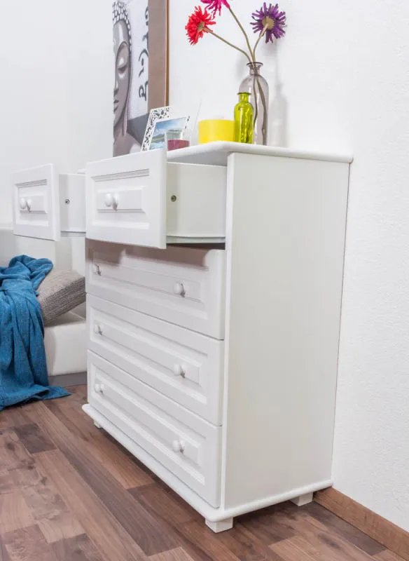 Kommode Kiefer massiv weiß