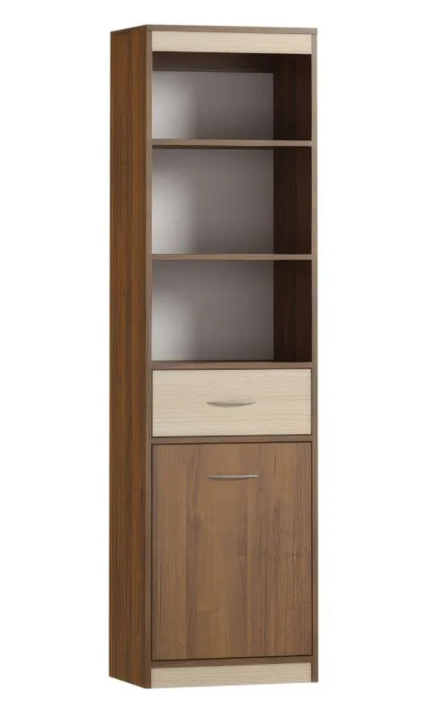 Schrank Pasuruan 04, Farbe: Nuss / Ahorn - Abmessungen: 195 x 54 x 37 cm (H x B x T)