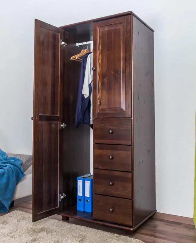 Schlafzimmer-Schrank Landhaus, Farbe: Nuss 190x80x60 cm Abbildung