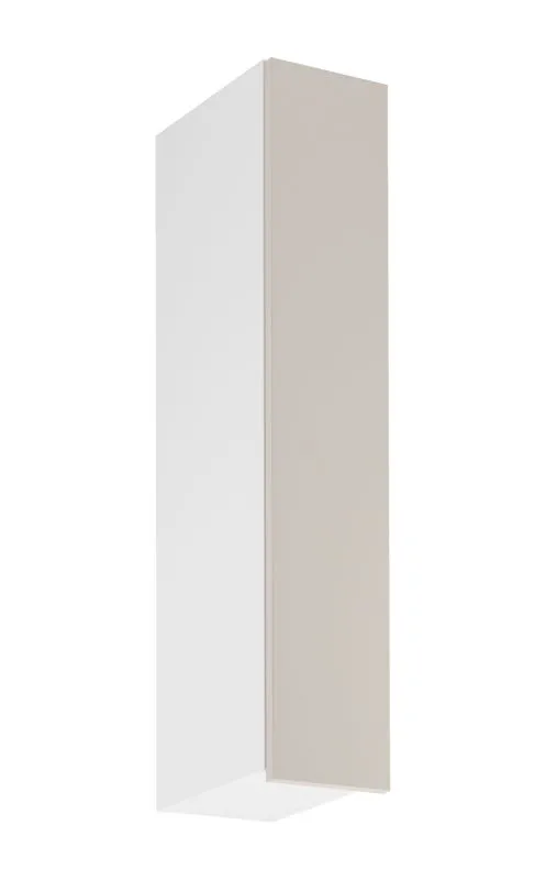 Küchenhängeschrank | 1 Drehtür | Farbe: Weiß / Beige | Soft-Close Funktion | 3 Fächer | 20 x 32 x 100 cm | schmal | Türanschlag: Rechts