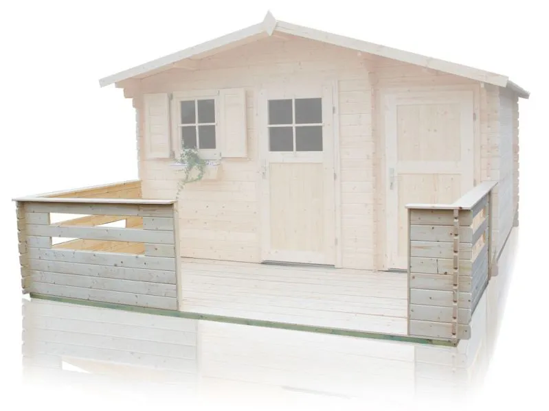 Terrasse für Gartenhaus Imst - 4,16 x 2,05 Meter aus 28 mm Blockbohlen