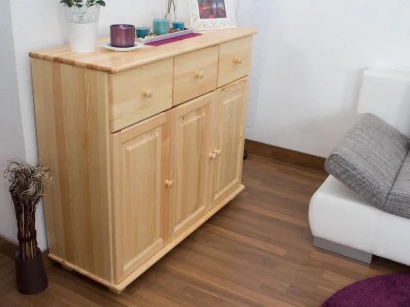 Dielenschrank niedrig, Kommode, Flurschrank, 118 cm breit Abbildung