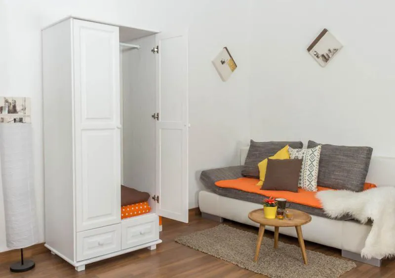 weißer Schrank Kiefer 190x90x60 cm Abbildung