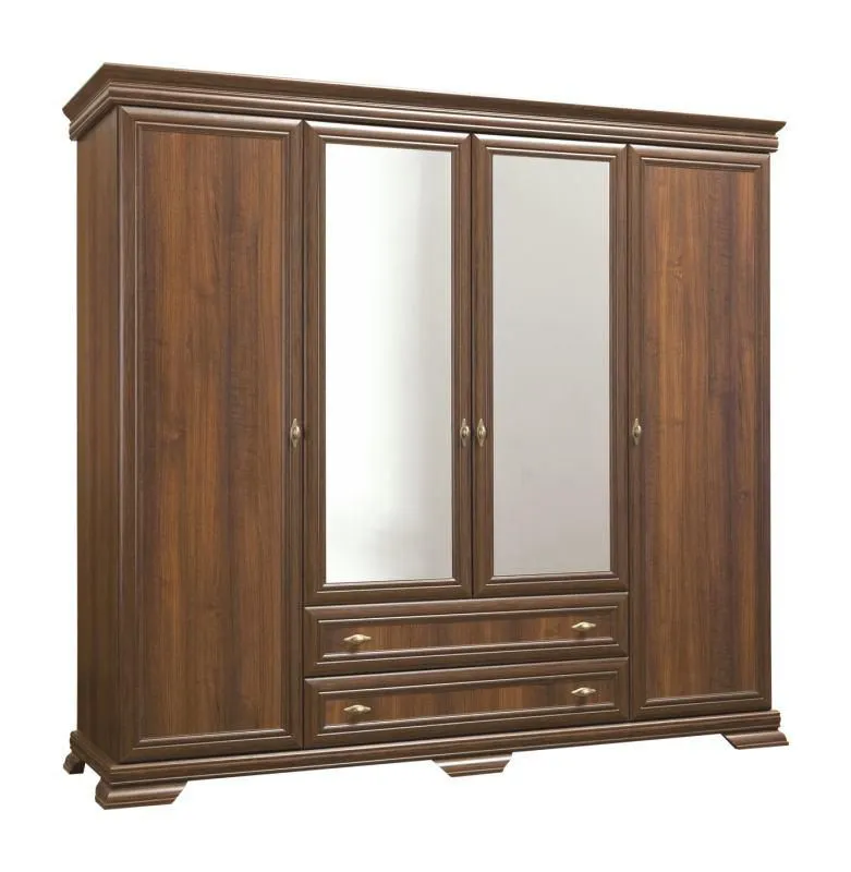 Schlafzimmer - Kleiderschrank, Farbe: Dunkelbraun - 211 x 208 x 62 cm (H x B x T) Abbildung