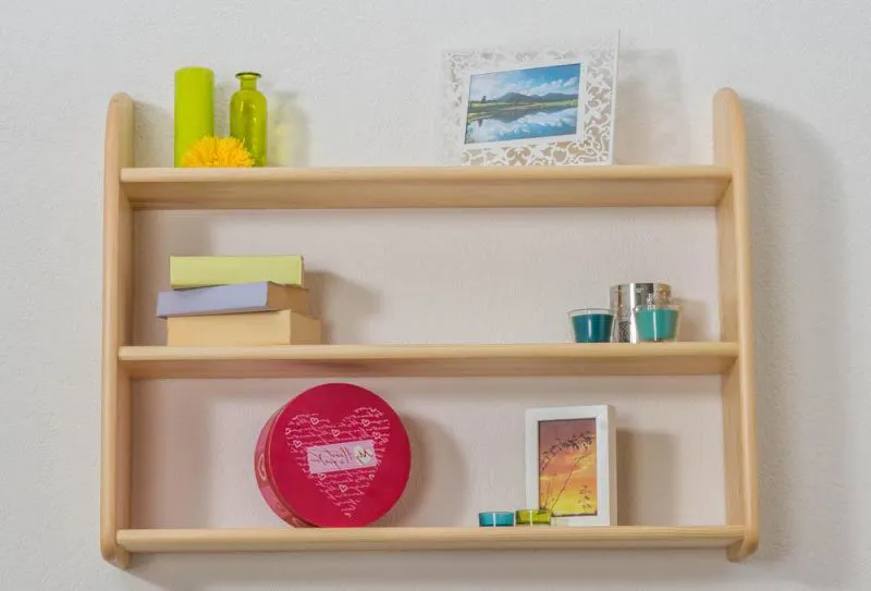 Bücherregal - 90 cm breit, Kiefer Holz-Massiv, Farbe: Natur Abbildung