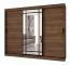 Schiebetürenschrank | dekorative Spiegeltür | Farbe: Walnuss Warmia | 2 Kleiderstangen | Kleiderschrank | 10 Fächer | 250 x 62 x 200 cm | Langlebig und Widerstandsfähig