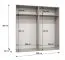 Drehtürenschrank / Kleiderschrank | Farbe: Walnuss | zwei Kleiderstangen | Soft-Close-Funktion | 2 Meter breit | vier Spiegeltüren | Griffe: Silber