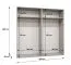 Kleiderschrank / Drehtürenschrank mit vier Spiegeltüren Korab 141, Farbe: Kaschmir, 2 Meter breit, Griffe: Schwarz, zwei Fächer, zwei Kleiderstangen, Soft-Close