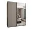 Kleiderschrank / Schiebetürenschrank | 245,5 x 190 x 64 cm | Farbe: Kaschmir | Soft-Close | Spiegel | 2 Schiebetüren | 2 Kleiderstangen | 11 Fächer