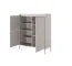 Stylische Kommode mit drei Türen Balta 01, Farbe: Beige, sieben Fächer, mit Push-to-open Funktion, Maße: 123 x 103,5 x 39,5 cm, ABS-Kantenschutz