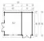 Gartenhaus aus 70 mm Blockbohlenhaus, aus nordischen Fichtenholz, Grundfläche: 21,84 m², Außenmaße: 420 x 520 cm, Fenster und Tür aus Isolierglas, Satteldach