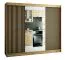 Schiebetürenschrank / Kleiderschrank Borgis 06C mit Spiegel, Farbe: Eiche Artisan / Schwarz matt - Abmessungen: 200 x 250 x 62 cm (H x B x T)