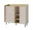 Moderne Kommode Sampont 08, Beige / Eiche hell, 115 x 125 x 42 cm, mit 8 Fächern und 2 Schubladen, ABS-Kanten, einfache und rasche Montage
