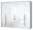 Kleiderschrank Hochglanz mit Rahmen, Farbe: Weiß / Weiß - Abmessung: 226 x 277 x 60 cm (H x B x T) Abbildung