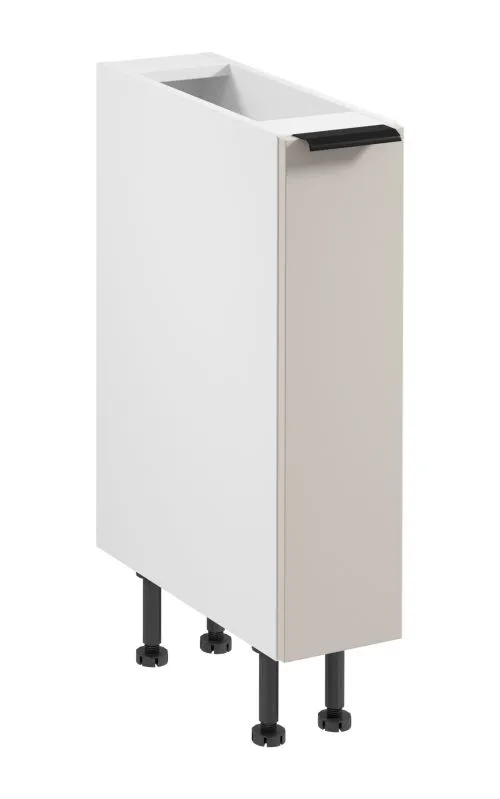 Küchenunterschrank / Apothekerschrank | 1 Schublade mit 2 Regalen | Farbe: Weiß / Beige | Soft-Close Funktion | 20 x 52 x 87 cm | schmal | verstellbare Beine | Metallgriff