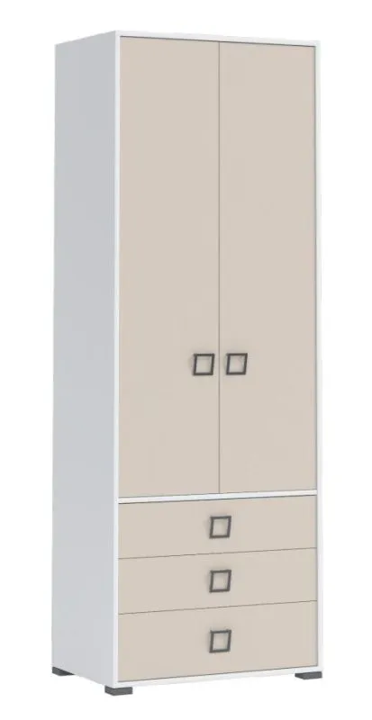 Kleiderschrank Kinderzimmer Weiß 236x84x56 cm Abbildung