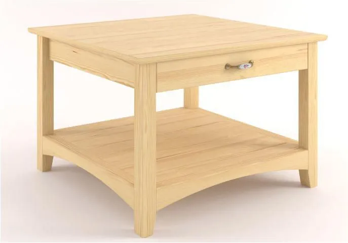 Sofatisch Kaffeetisch Couchtisch Kiefer Massivholz Natur 51x60x60 cm Abbildung