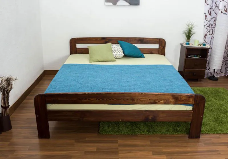 Bett Kiefer 160 x 200 cm Nuss Abbildung