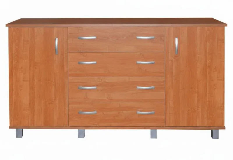 Kommode Kebumen 02, Farbe: Erle - Abmessungen: 78 x 150 x 39 cm (H x B x T)