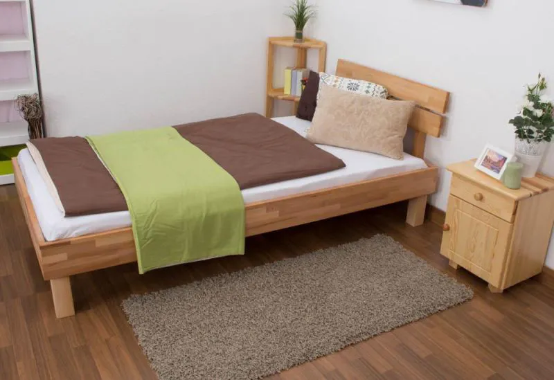 Kernbuche Bettgestell 100 x 200 cm geölt Abbildung