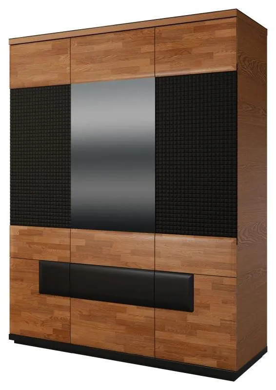 Steiner Shopping Schlafzimmerschrank, Farbe: Walnuss / Schwarz 210x163x62 cm Abbildung