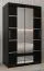 120 cm breiter Kleiderschrank mit 2 Türen | 5 Fächer | Farbe: Schwarz Abbildung