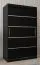 120 cm breiter Kleiderschrank mit 5 Fächern und 2 Türen | Farbe: Schwarz Abbildung